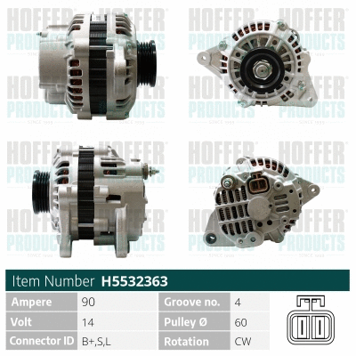 Alternateur HOFFER H5532363