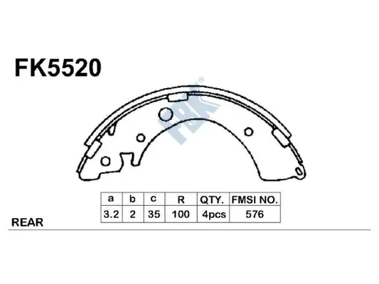 Jeu de mâchoires de frein FBK FK5520