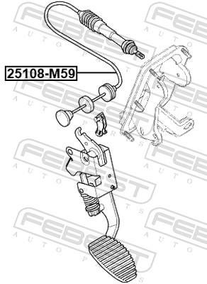 Tirette à câble, commande d'embrayage FEBEST 25108-M59