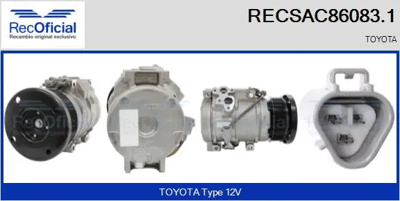 Compresseur, climatisation RECOFICIAL RECSAC86083.1