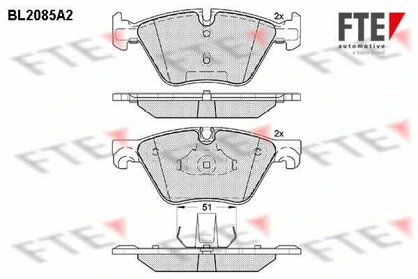 Kit de plaquettes de frein, frein à disque FTE 9010669