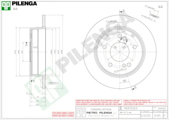 Disque de frein PILENGA 5195