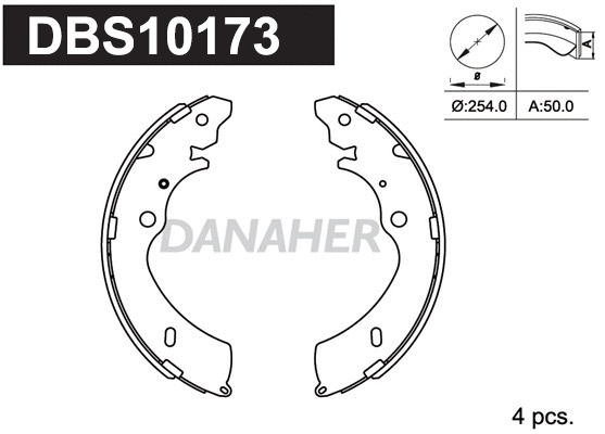 Jeu de mâchoires de frein DANAHER DBS10173