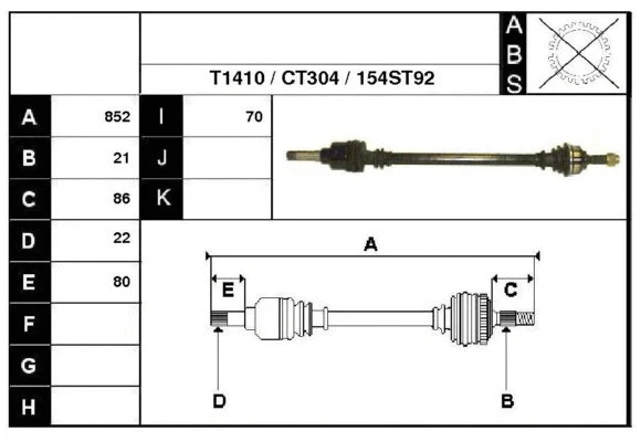 Arbre de transmission Technika 18154