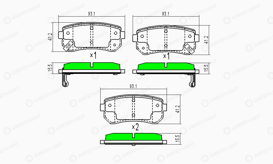 Kit de plaquettes de frein, frein à disque Automotive Adriado GLBP0040