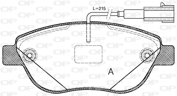 Kit de plaquettes de frein, frein à disque OPEN PARTS BPA0859.12