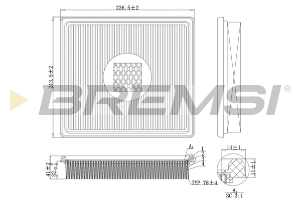 Filtre à air BREMSI FA1163