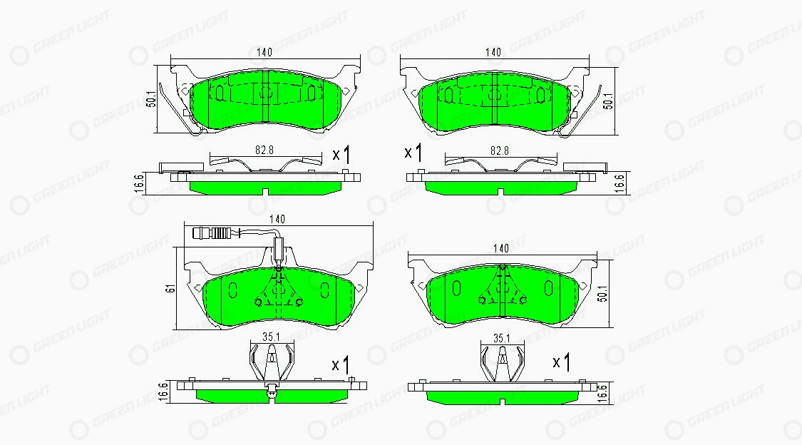Kit de plaquettes de frein, frein à disque Automotive Adriado GLBP0336
