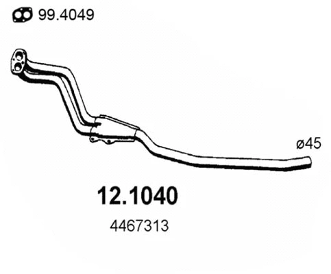 Tuyau d'échappement ASSO 12.1040