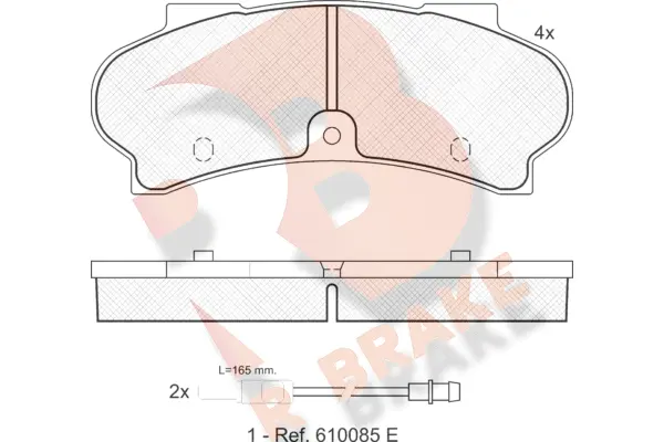 Kit de plaquettes de frein, frein à disque R BRAKE RB1028