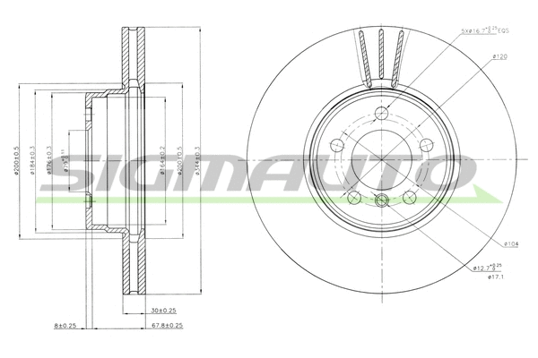 Disque de frein SIGMAUTO DBB411V