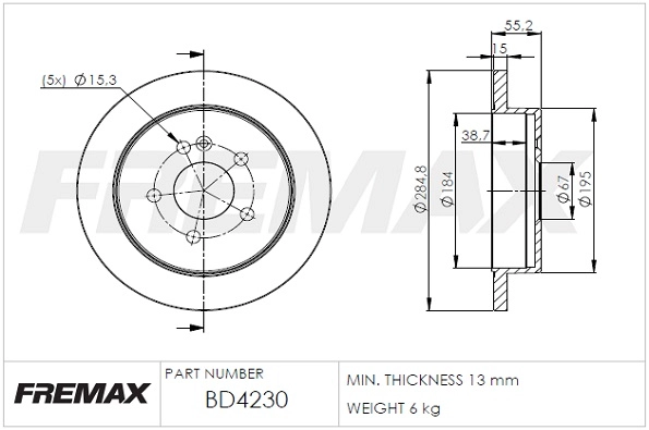 Disque de frein FREMAX BD-4230