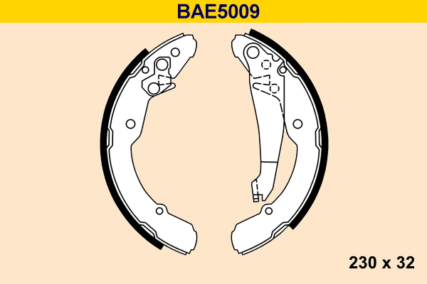 Jeu de mâchoires de frein BARUM BAE5009