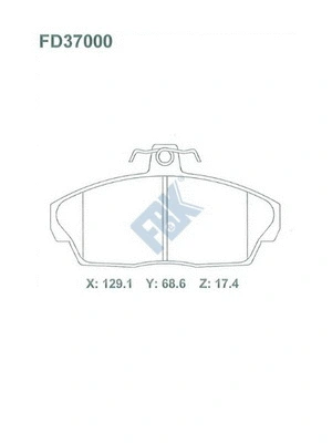Kit de plaquettes de frein, frein à disque FBK FD37000
