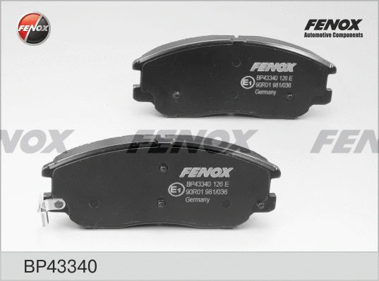 Kit de plaquettes de frein, frein à disque FENOX BP43340