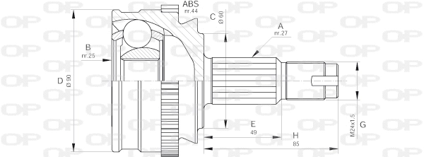 Jeu de joints, arbre de transmission OPEN PARTS CVJ5186.10