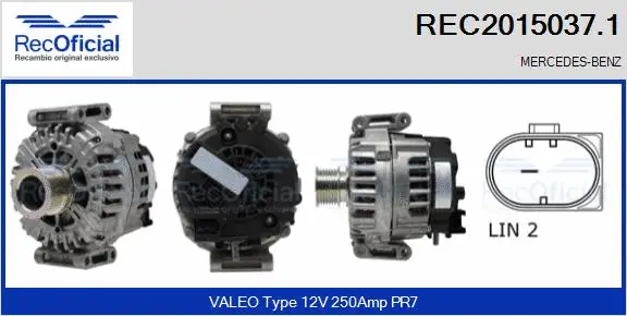 Alternateur RECOFICIAL REC2015037.1