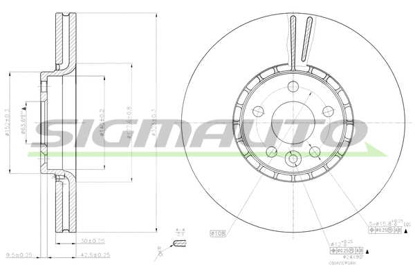 Disque de frein SIGMAUTO DBB801V