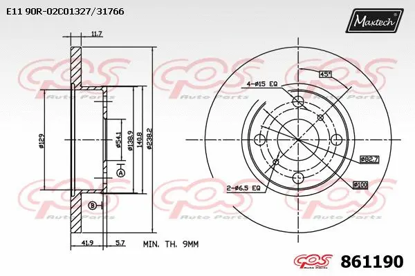 Disque de frein MAXTECH 861190