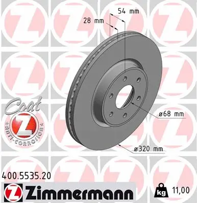 Disque de frein ZIMMERMANN 400.5535.20