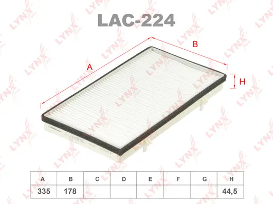 Filtre, air de l'habitacle LYNXAUTO LAC-224