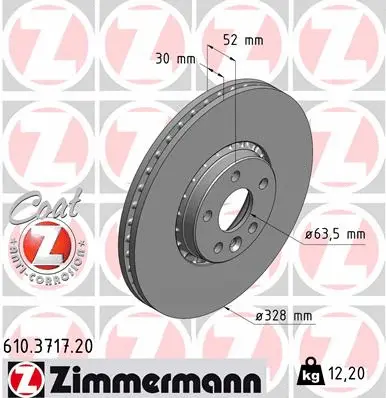 Disque de frein ZIMMERMANN 610.3717.20