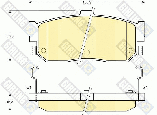 Kit de plaquettes de frein, frein à disque GIRLING 6131819