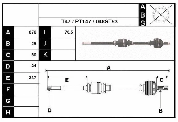 Arbre de transmission Technika 28048