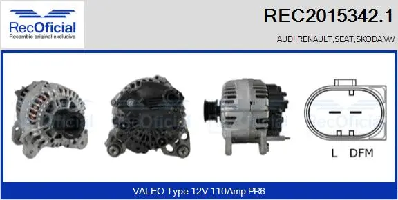 Alternateur RECOFICIAL REC2015342.1