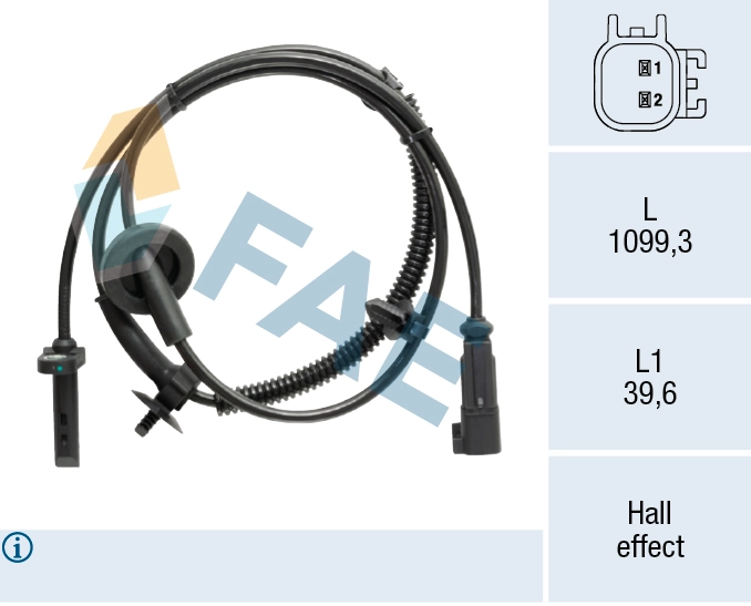 Capteur, vitesse de roue FAE 78710