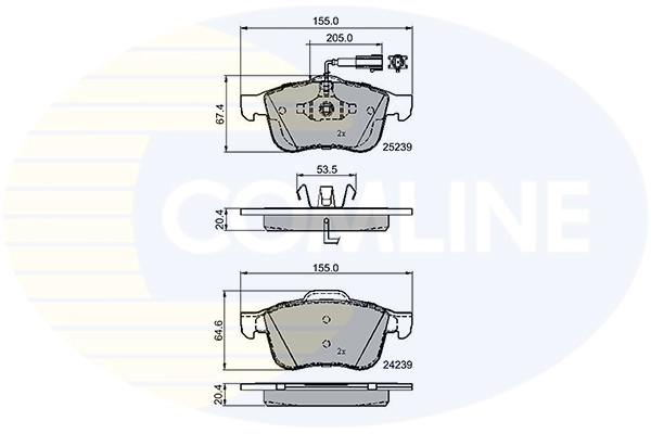 Kit de plaquettes de frein, frein à disque COMLINE CBP12118