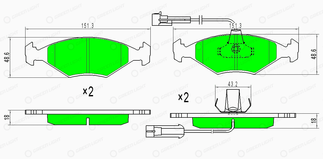 Kit de plaquettes de frein, frein à disque Automotive Adriado GLBP0427