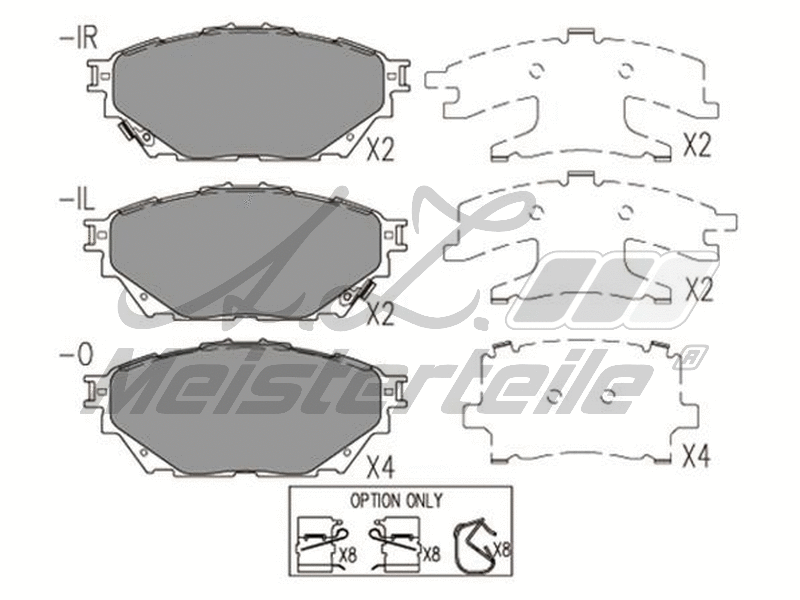 Kit de plaquettes de frein, frein à disque A.Z. Meisterteile AZMT-44-022-2099