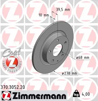 Disque de frein ZIMMERMANN 370.3052.20