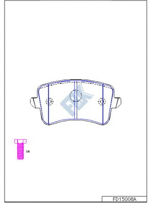 Kit de plaquettes de frein, frein à disque FBK FD15008A