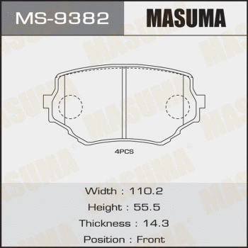 Jeu de mâchoires de frein MASUMA MS-9382