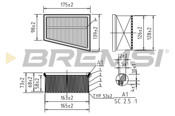 Filtre à air BREMSI FA0644