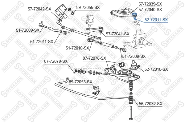 Rotule de suspension STELLOX 52-72011-SX