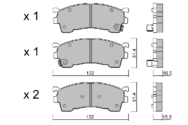 Kit de plaquettes de frein, frein à disque AISIN BPMZ-1003