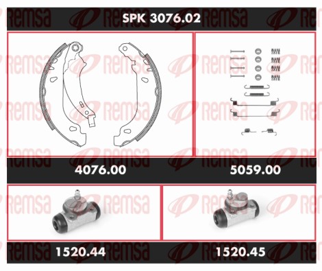 Kit de freins, freins à tambours REMSA SPK 3076.02
