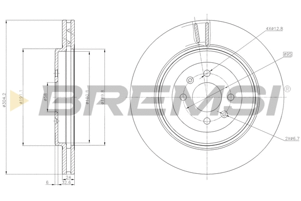 Disque de frein BREMSI CD8226V