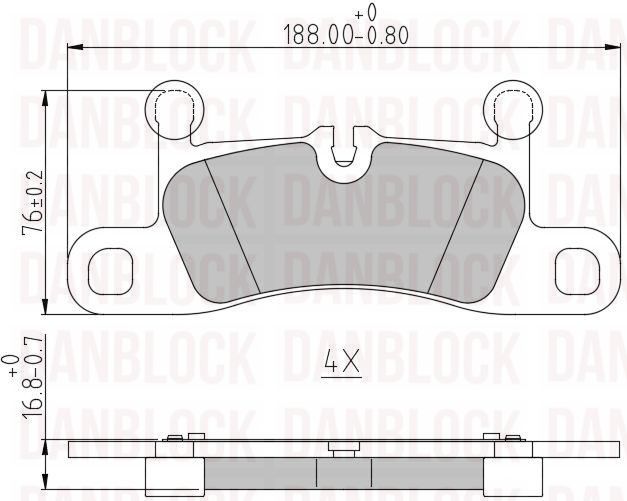 Kit de plaquettes de frein, frein à disque DANBLOCK DB 510798