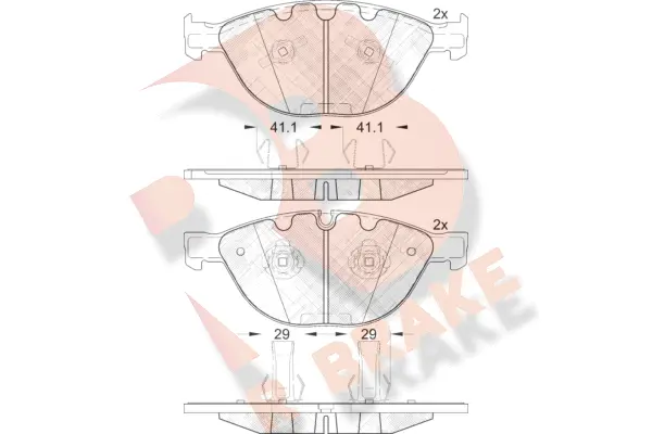 Kit de plaquettes de frein, frein à disque R BRAKE RB1972