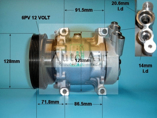 Compresseur, climatisation AUTO AIR GLOUCESTER 14-1202