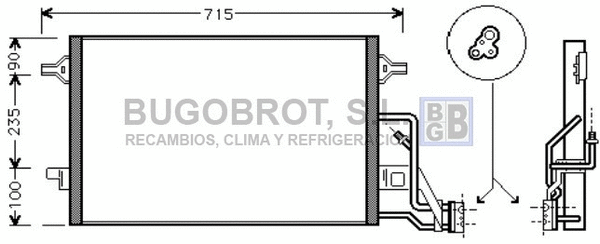Condenseur, climatisation BUGOBROT 62-VW5189
