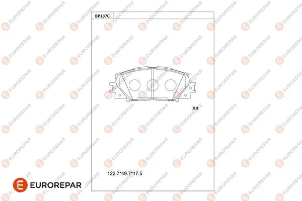 Kit de plaquettes de frein, frein à disque EUROREPAR 1681212680