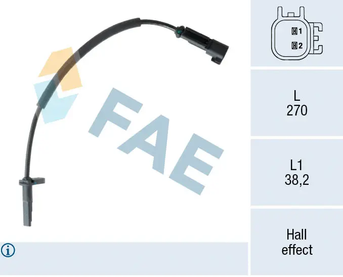 Capteur, vitesse de roue FAE 78556