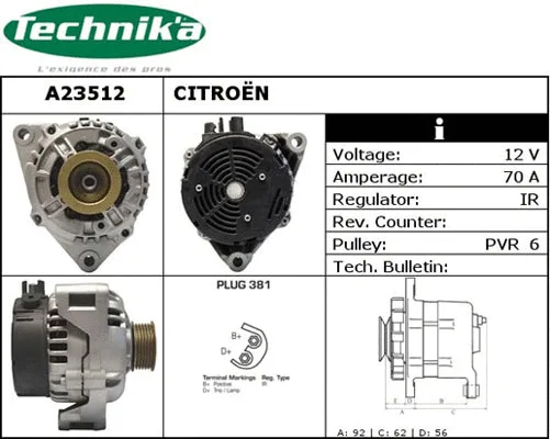 Alternateur Technika A23512
