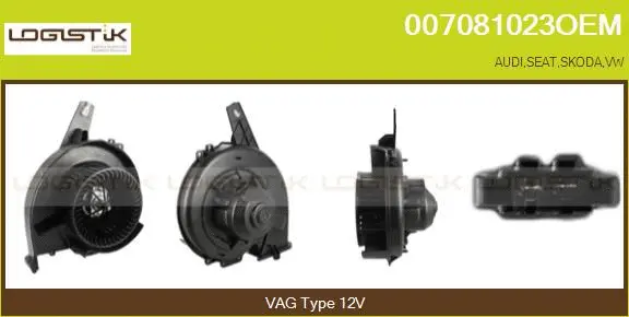 Pulseur d'air habitacle LGK 007081023OEM