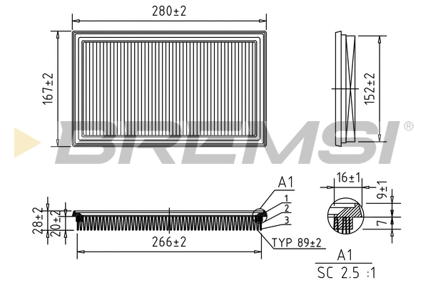 Filtre à air BREMSI FA1062